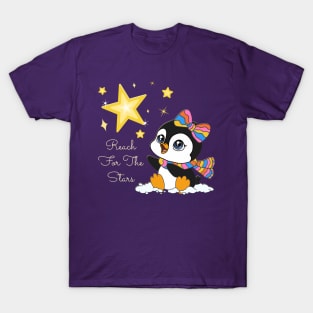 Reach For the Stars cute Baby Penguin T-Shirt